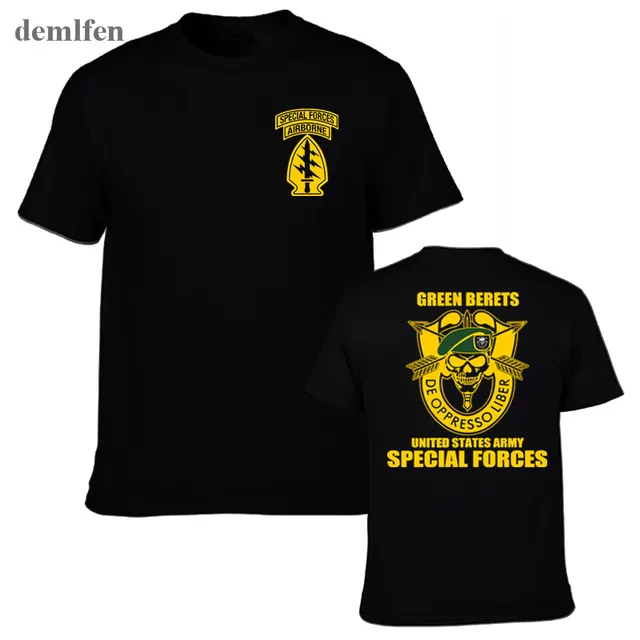 New Special Forces Group Airborne Military T shirt Men's Cotton T Shirt