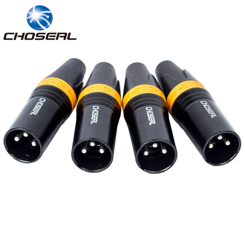 

Choseal QD2003 XLR Male 3 Pin Audio Microphone Cable Connector 1Pc DIY Solder Type Metal Material Audio Signal Plug