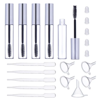 

1 Set 5 Pcs 10Ml Reusable Empty Bottle Tube Container For Eyelash Growth Oil Mascara With Brush For Home And Travel Tube Diy T