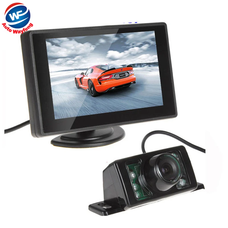 

2 in 1 Auto Parking Assistance System 7LED Car Rearview Camera+4.3" TFT LCD Monitor HD 170 Angle car backup camera Car Monitor