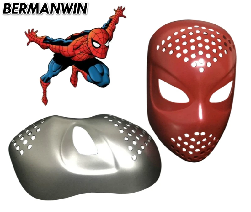 

BERMANWIN High Quality Red & Grey Spiderman Faceshell Newest Spiderman Mask