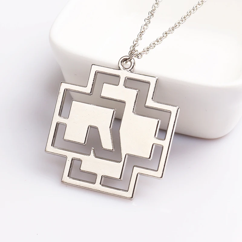 Germany Hip-Hop Rammstein Rock Band Necklace Silver Plated Hollow Pendant Punk Fashion Women Men Chain Necklace Jewelry