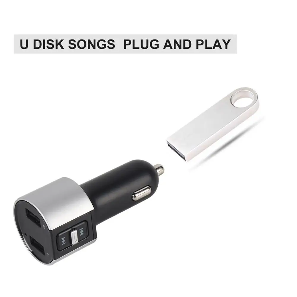 Двойной USB порт зарядное устройство Прикуриватель разъем многофункциональный автомобильный mp3-плеер fm-передатчик беспроводной радио адаптер