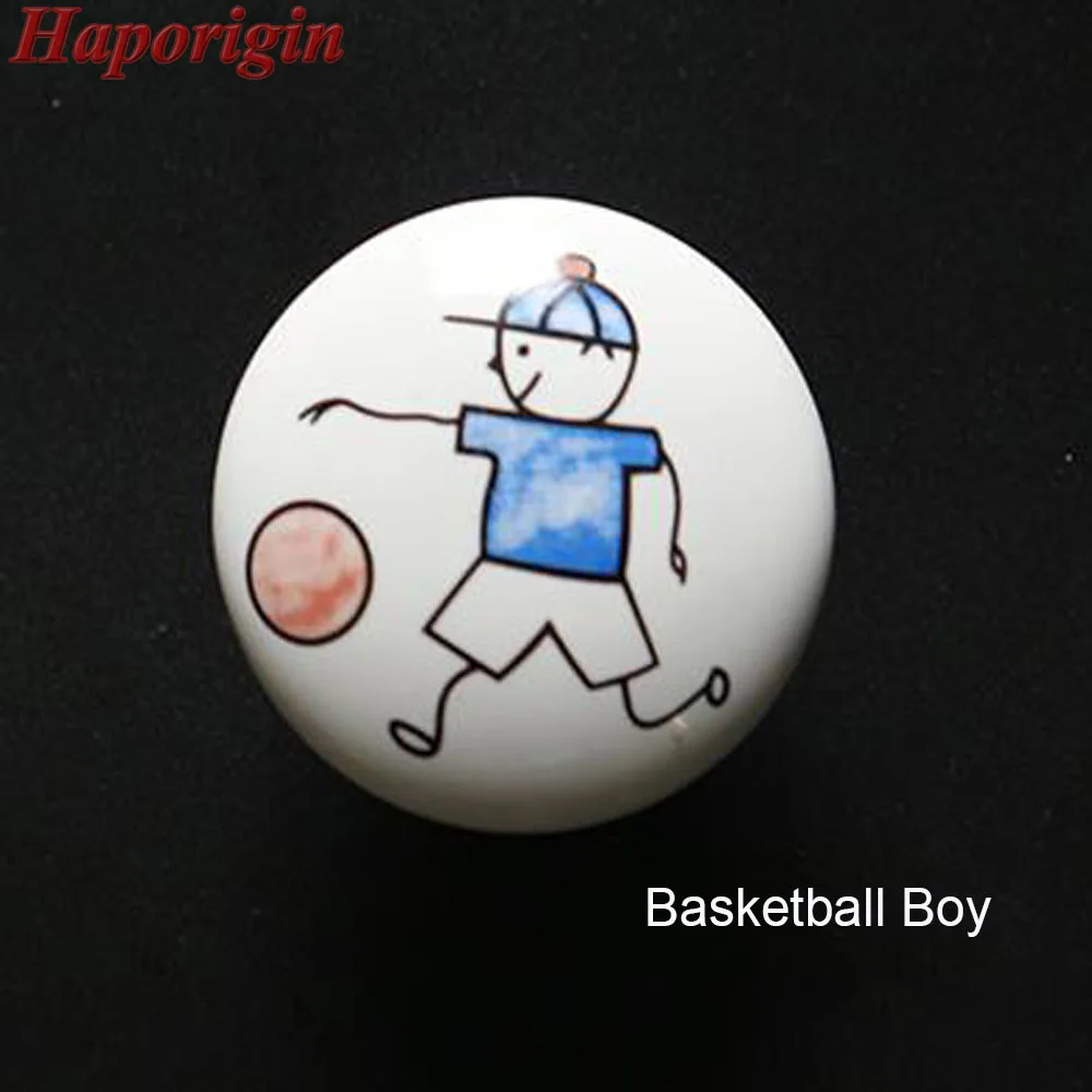Ceramic Cabinet knobs Basketball Boy 