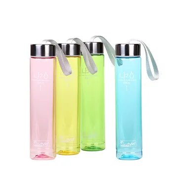 

Outdoor Sports Water Bottle 280ML Transparent Portable Bike Sports Unbreakable Plastic Water Bottle