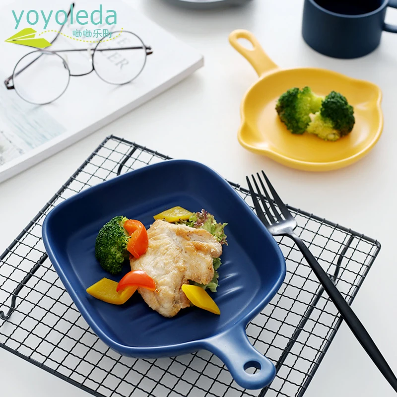 Best Creative Novelty Cute Solid Ceramic Breakfast Plate Beef Dishes Dessert Dish Fruit Snack Plate Simple Creative Specialty Plate