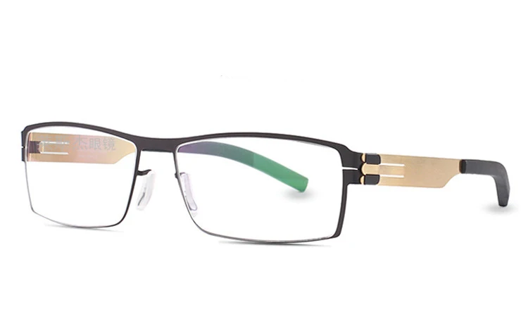 ISENGHUO без винта IC уникальные дизайнерские очки оправа мужские оправа для очков, при близорукости очки Gafas de grau - Цвет оправы: Золотой
