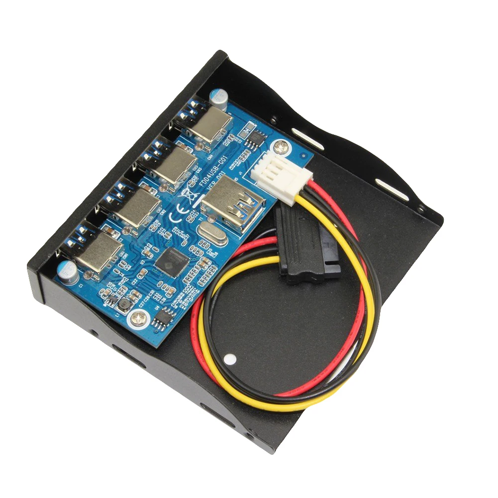 E-SDS USB 3.0 19PIN 3.5 بوصة 4 USB محاور قرص مرن الجبهة لوحة ل كمبيوتر مكتبي PC