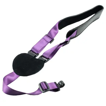 

SYDS Black Purple Adjustable Classical Guitar Ukulele Nylon Strap Plastic Sound Hole Hook