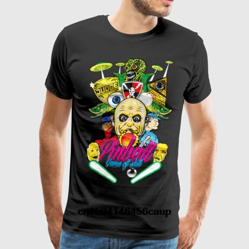 

100% Cotton O-neck Custom Printed Men T shirt Pinball game of skill vintage Women T-Shirt