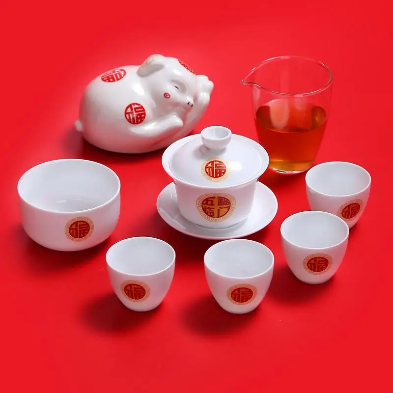 

Chinese Kung Fu Tea Set Porcelain Teaware Set Chinese Traditions Gai Wan Tea Cup Bone China Tea Sets Gaiwan Tea Pot Set Gift