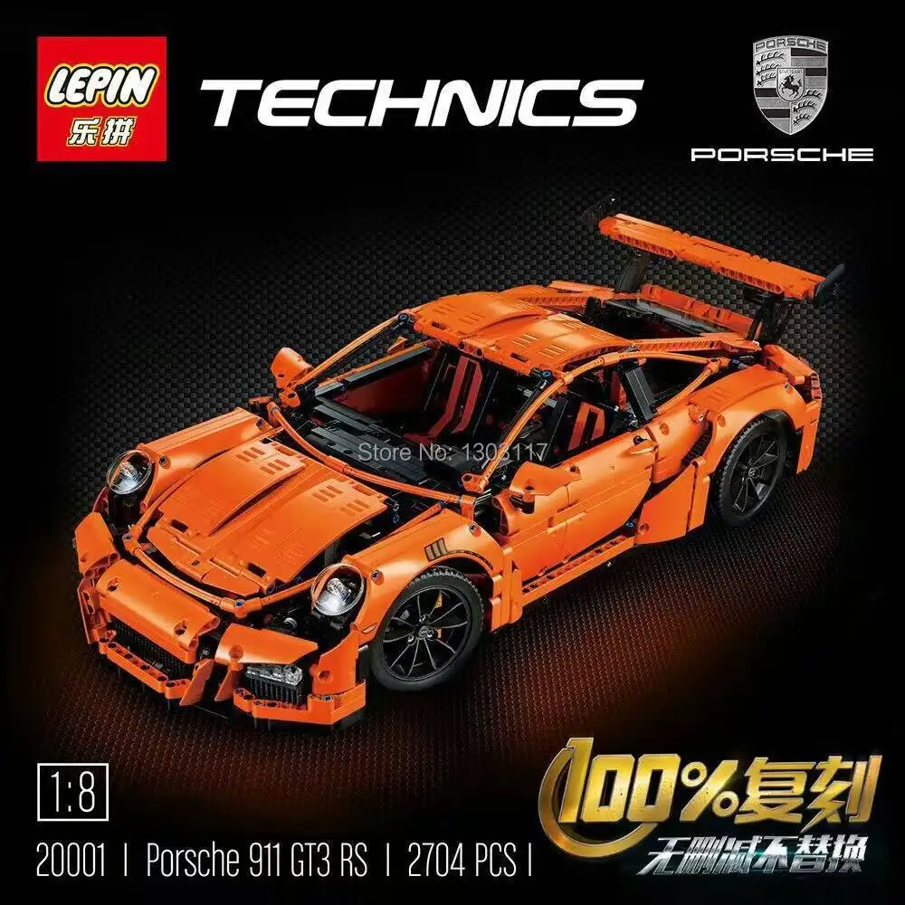 font b LEPIN b font 20001 technic series 911 GT3 RS Model Building Kits Minifigure