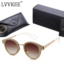 2017 Estilo Del Verano de mujer de Marca Diseñador gafas de Sol Hombres marco de metal Gafas de Sol de Las Señoras 100% UV400 Eyewear Accesorio zonnebril