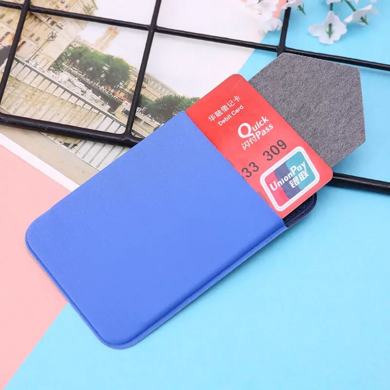 

1pcs Mobile Phone Wallet Adhesive Card Holder Pocket Sticker Case With flap
