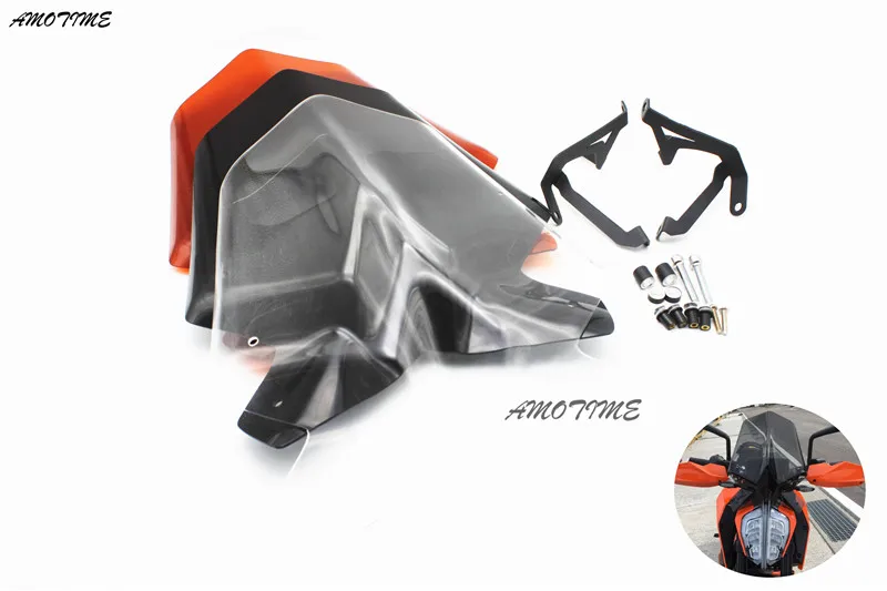 

For KTM Duke 125 390 2017 2018 Duke125 Duke390 Motorbike Windscreen Windshield Shield Screen With Bracket