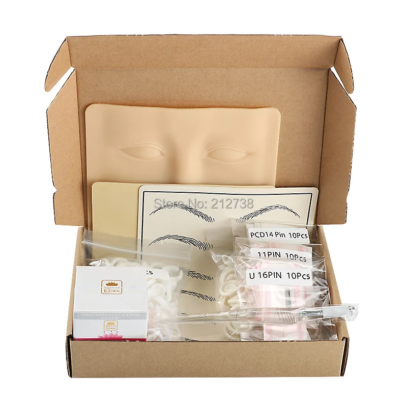 

Eyebrow kit permanent makeup machine tattoo eyebrow tattoo microblading pen kits with 30pcs needle blade for learner user