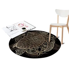 Золотой коралловый бархатный коврик на стул и на пол черепаха принт круглый ковер для гостиной Детская спальня игровая площадка открытый ковер домашний декор