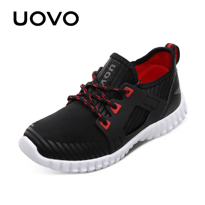 boys elastic lace trainers