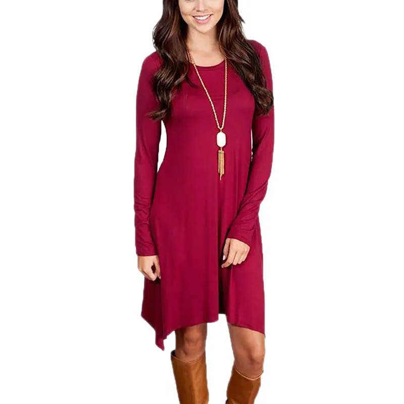 Bohemian Irregular Hem Casual Boho Knee Length Maxi Dress Beach Robe Femme 2018 Summer Dress