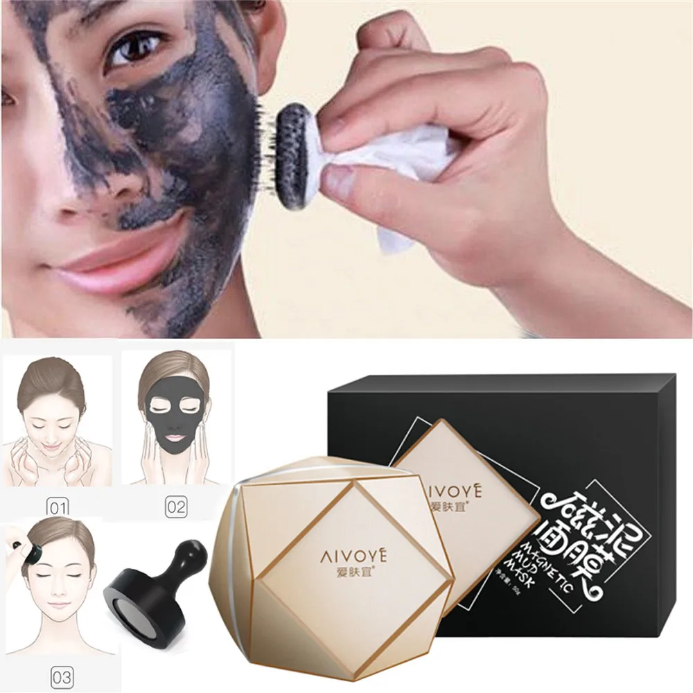 

ISHOWTIENDA 2018 New Vitamins & Minerals Magnetic Dead Sea Mud Mask Facial Cleanser Moisturizing