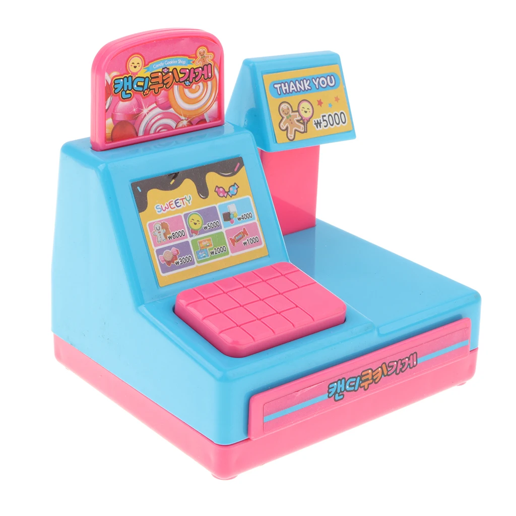 Eco-friendly material Simulation candyt Store Cash Register Playset  toys for Children`s Pretend Play Toy 