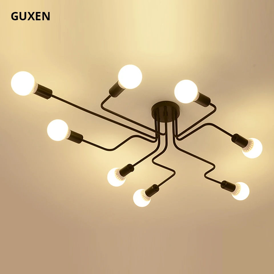 GUXEN светодиодные железные люстры 4/6/8 голова AC110V 240V скандинавском американском