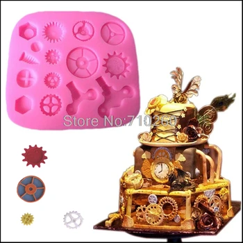 

M048 Steam Punk silicone cake mold fondant mold cake decorating tools chocolate gum paste mold clay mold rubber soap mould