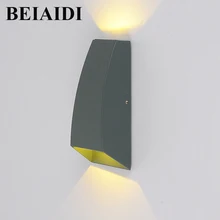 BEIAIDI 6 Вт современный водонепроницаемый светодиодный настенный светильник вверх вниз наружные фоновые обои крыльцо настенный светильник отель садовый коридор Декор свет