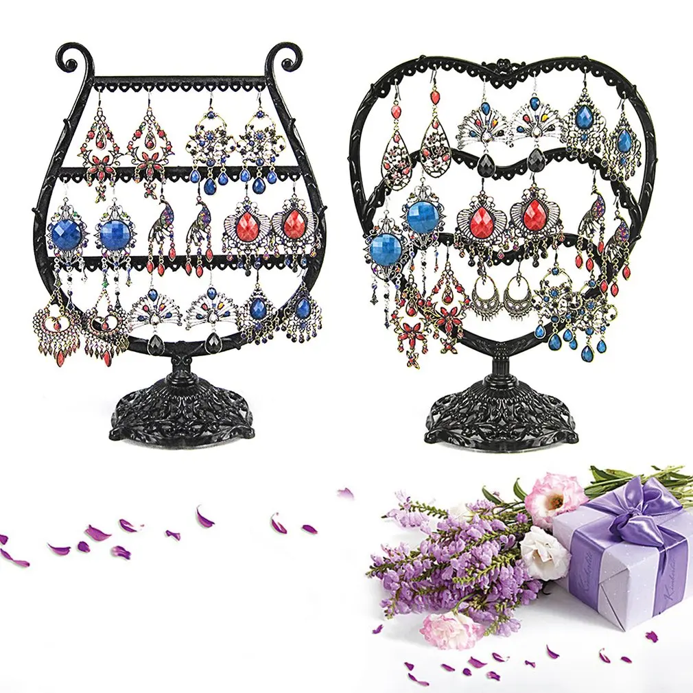 Cup Heart Jewelry Holder Metal Earrings Necklace Ring Rack Organizer Storage Stand Rack For Jewelry