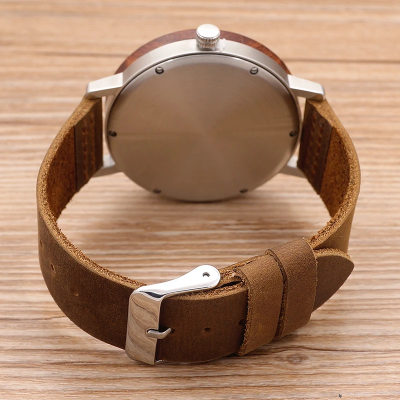 Watch Men Leather Strap Wooden Watches Luxury Wood Wristwatches relogio masculino C-K06 (9)