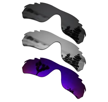 

SmartVLT 3 Pieces Polarized Sunglass Replacement Lenses for Oakley RadarLock Edge Vented Black & Silver Titanium & Plasma Purple