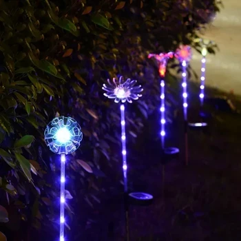

LED Solar Multi-Color Changing Flower Stake Lights Outdoor Garden Path Yard Decoration Lawn Flower Party Lamp