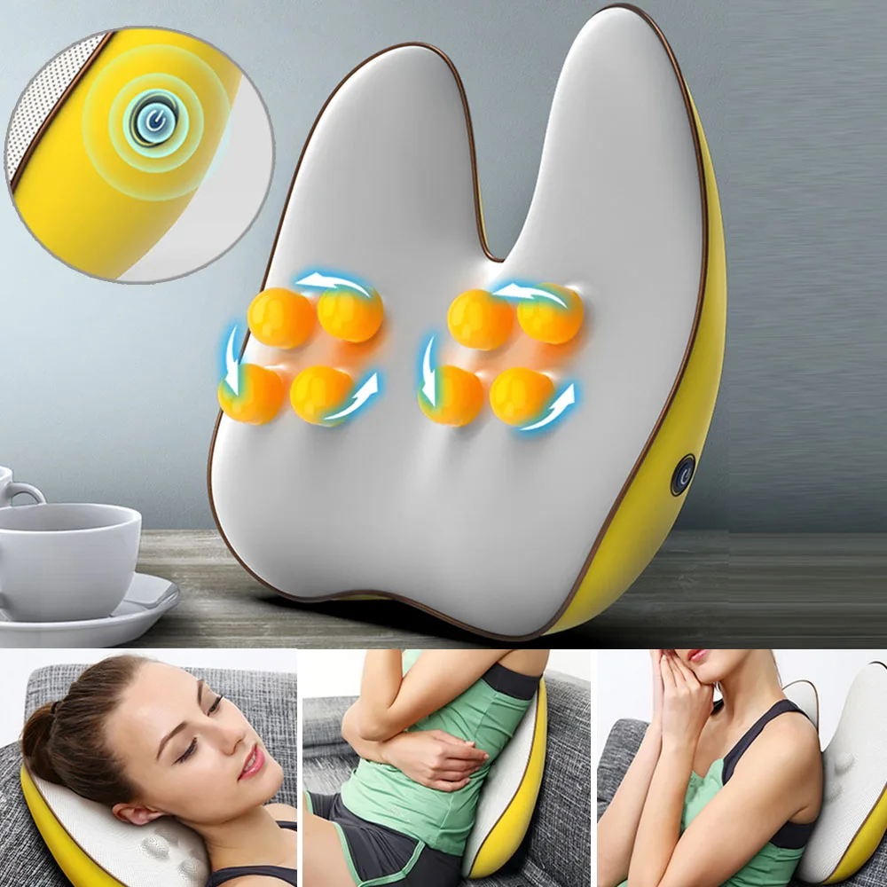 

JINSERTA Neck Multifunction Massage Pillow Cushion Cervical Lumbar Leg Massager Body Mssager Shoulder for Home Office Car