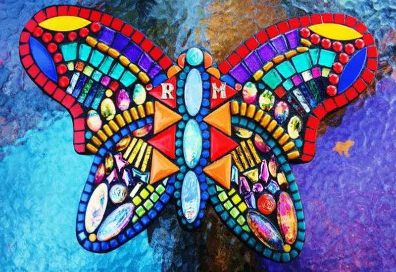 Kit De Pintura Con Diamantes De Imitación, Diseño De Flores Y Mariposas, Manualidad Brillante Para Niños Y Adultos