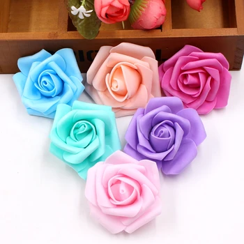 

Cheap10pcs 6cm Foam Artificial Fake Rose Flowers Head For Wedding Car Marriage room Decoration DIY Garland Decorative Floristry