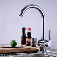 Chrome Kitchen Sink Faucet Brass Mixer Kitchen Tap+2pcs Plumbing Hoses