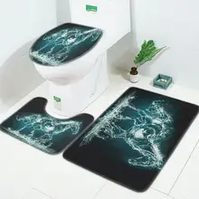3Pcs/Set Non-Slip Toilet Lid Cover Bathroom Shower Rug Toilet Seat Cover Mat Feet Pad Floor Mat Home Bedroom Decor desk feet cover noise avoiding non slip mat furnishing non slip mat thicken protecting pad self adhesive for home office