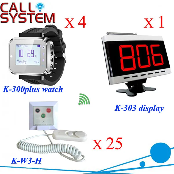 K-303+300PLUS+W3-H 1+4+25 Hospital nurse watch pager call system