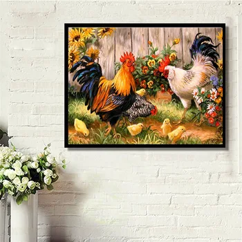 

DIY 5D Diamond Painting by Number Kit Crystal Half Drill Hen Chicks Embroidery Cross Stitch Craft For Drop Shipping