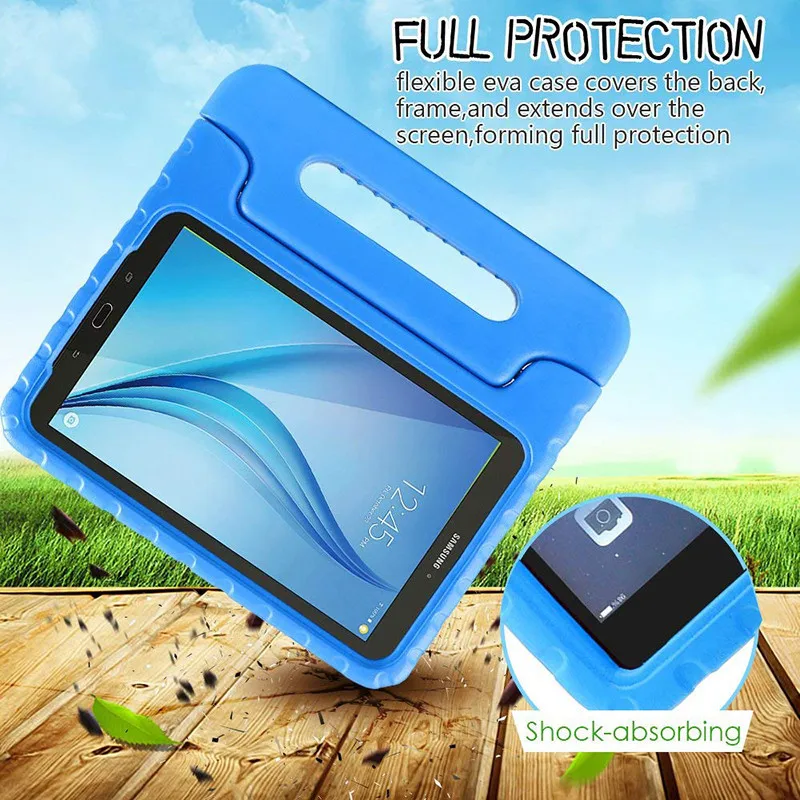 

Luxury Silicone Case For Samsung T580 Case Cover Shockproof Children Kids Handle Stand Protective Cover For Samsung T580 Case
