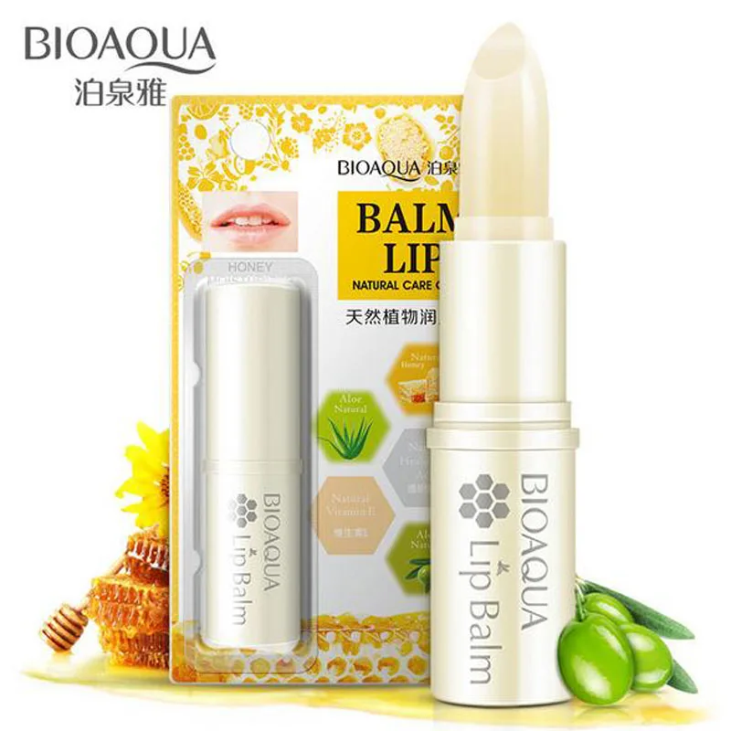 

BIOAQUA Natural Plants Cute Fruit Lip Balm Tube Honey Aloe Vera Makeup Moisturizing Lipstick Lip Smooth and Tender Lipbalm