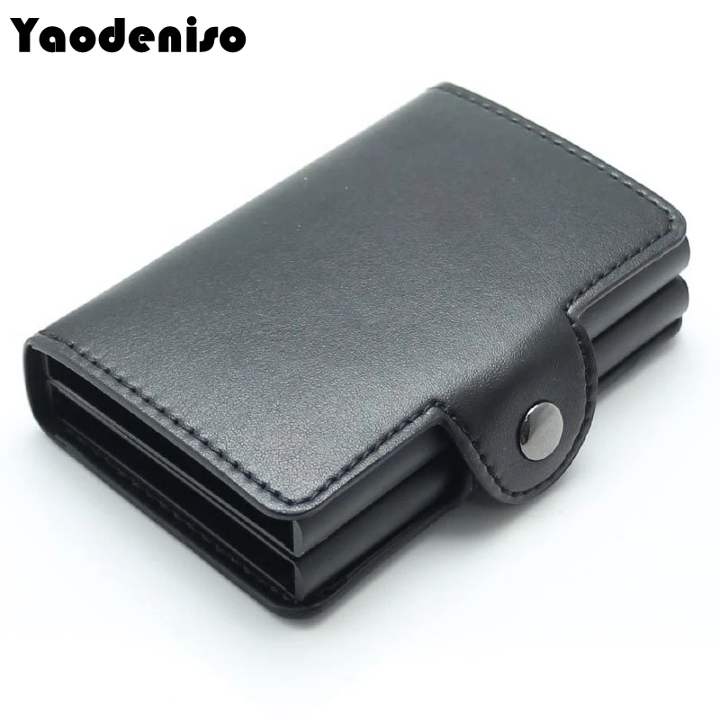 

Men and women double Aluminum Wallet Credit Card Holder Metal with RFID Blocking Multifunction purse Travel Metal Case
