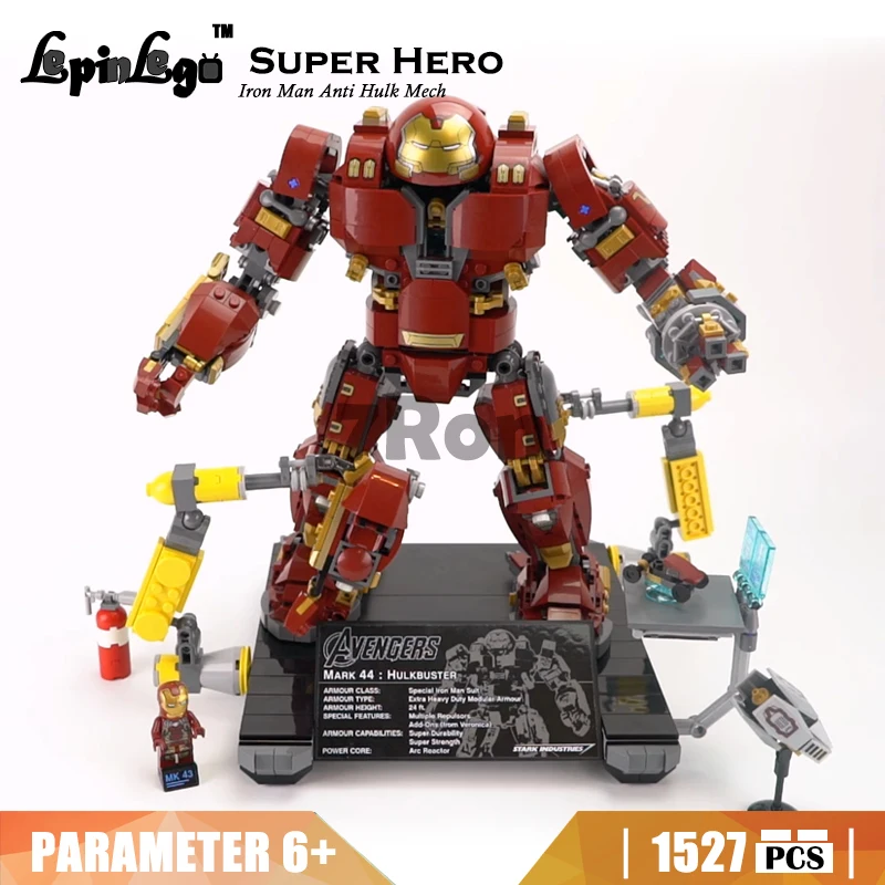 

Model building kit 07101 10833 Supehero infinity war Iron Man Anti Hulk Mech toys hobbies compatible with lego 76105 gift