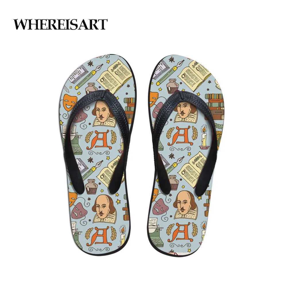 WHEREISART/мужские вьетнамки в стиле ретро с принтом героев мультфильмов Новый стиль