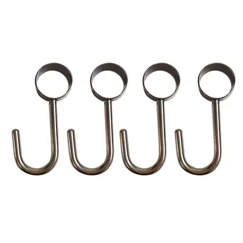 

4pcs Bathroom Hook Storage Multifunction Single Movable Stainless Steel Hook Tube Hook for Bathroom Living Room Kitchen