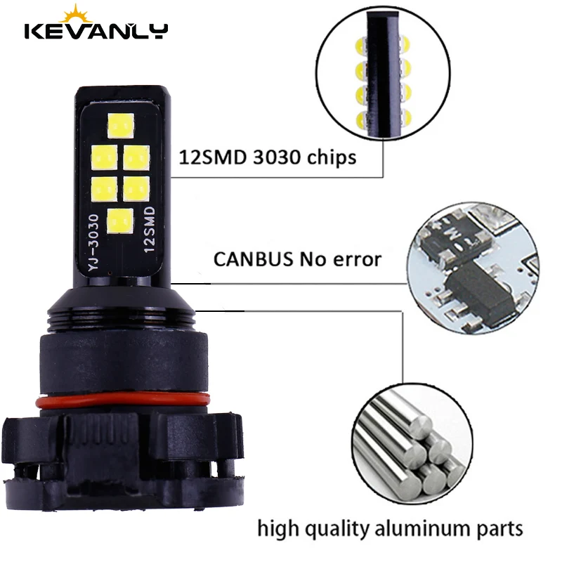 2PCS car H16 led 5202(EU) Super Bright 3030 Chips 12SMD High Power Fog Lights Bulb Car Driving Light Foglamps Auto Leds Lamp 12v