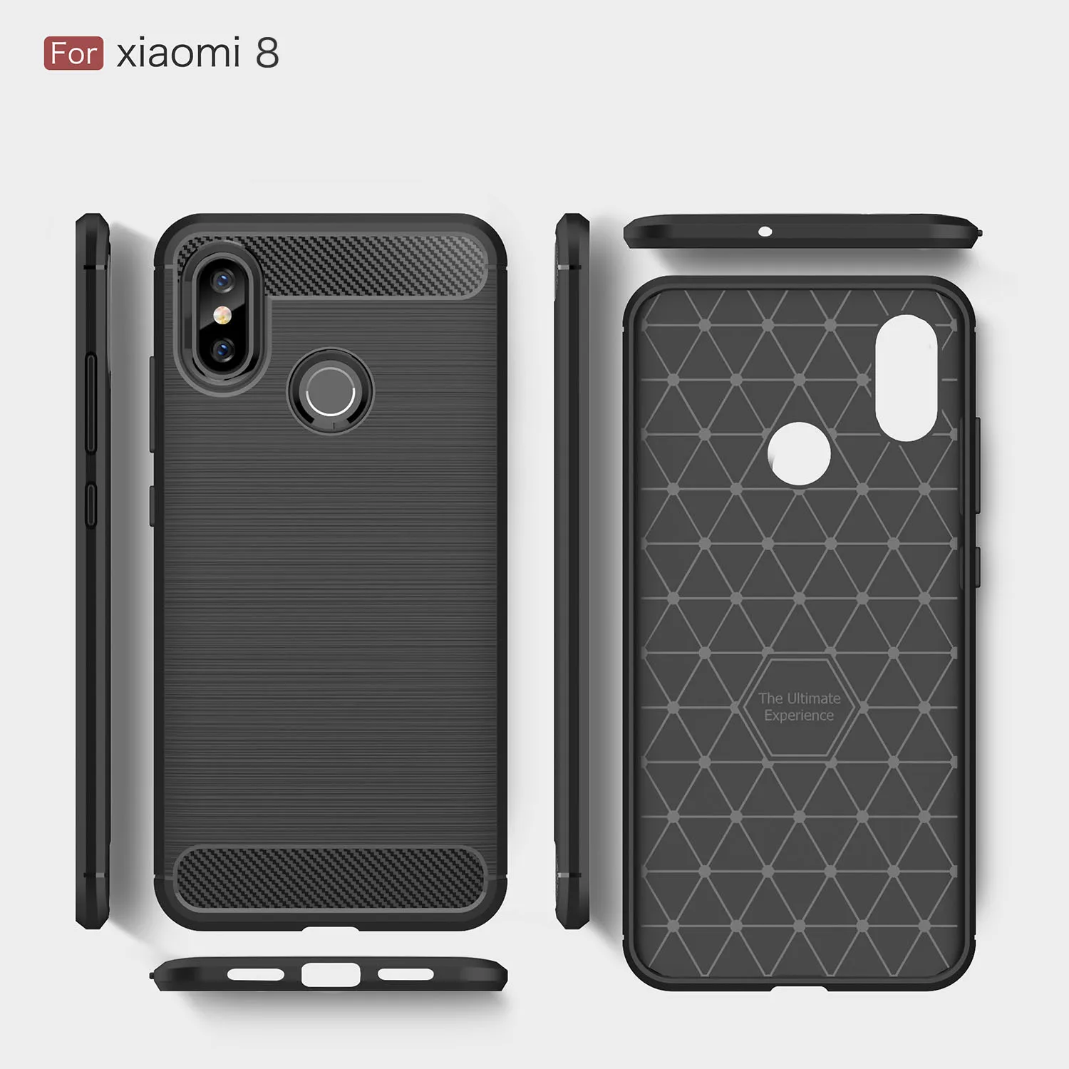 Чехол для Xiaomi Mi 8 SE противоударный резиновый силиконовый чехол из углеродного