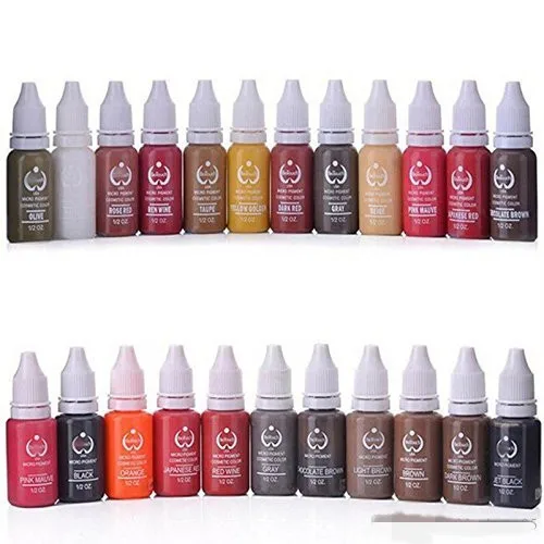 

23Pcs Ink Permanent Makeup Pigment 15Ml Cosmetic 23 Color Tattoo Ink Set Paint For Microblading Eyebrow Lip Body Makeup