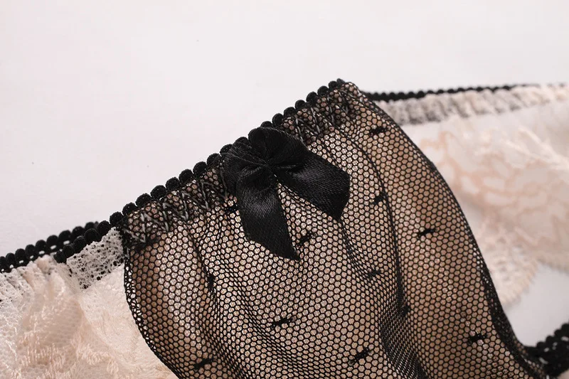 Plus Size M-XXXL Sexy Lace Underwear Women Seamless Transparent Panties Bow Decoration Briefs Lingerie Pants (18)
