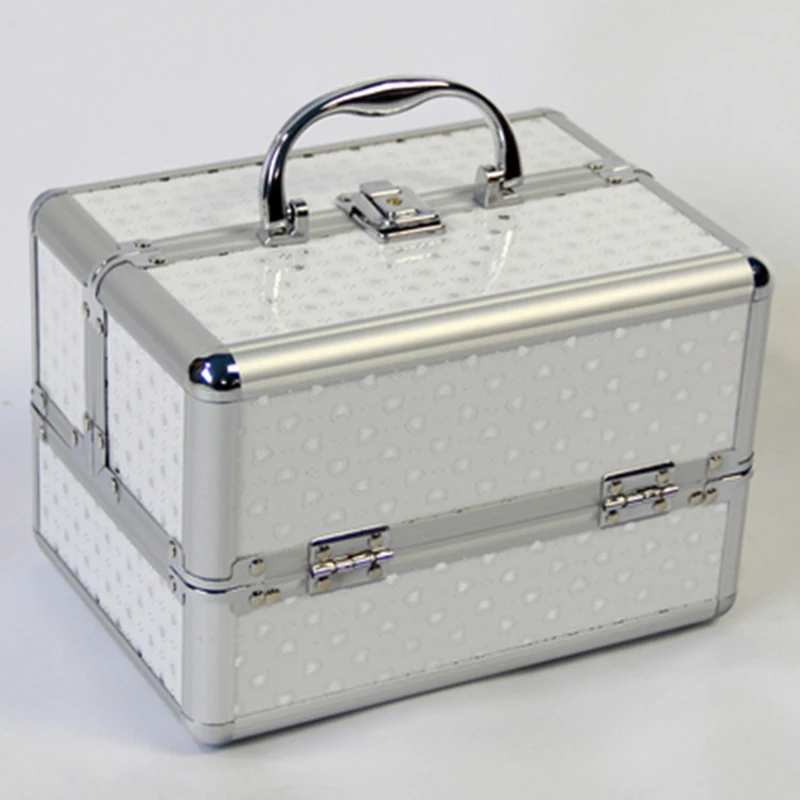 Коробка для хранения макияжа милый косметический Органайзер для макияжа шкатулка для женщин органайзер для путешествий чемодан коробка косметический Чехол - Цвет: Белый